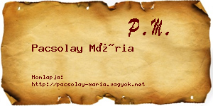 Pacsolay Mária névjegykártya